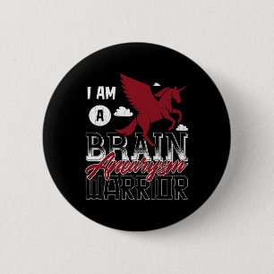 A Brain Aneurysm Warrior Awareness Support Graphic 6 Cm Round Badge