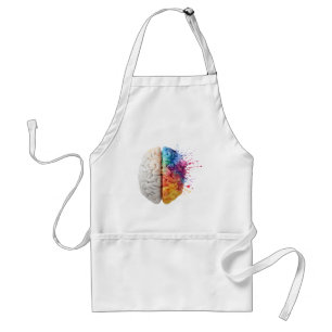 A brain divided between logical and creative sides standard apron