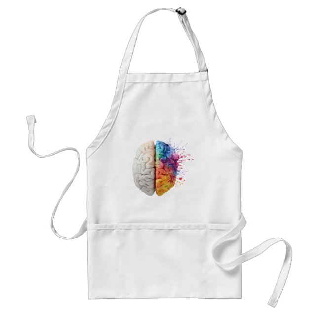 A brain divided between logical and creative sides standard apron (Front)