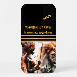 A brave warrior stands strong among beasts iPhone 16 pro max case
