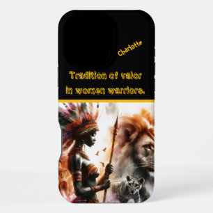 A brave warrior stands strong among beasts iPhone 16 pro max case