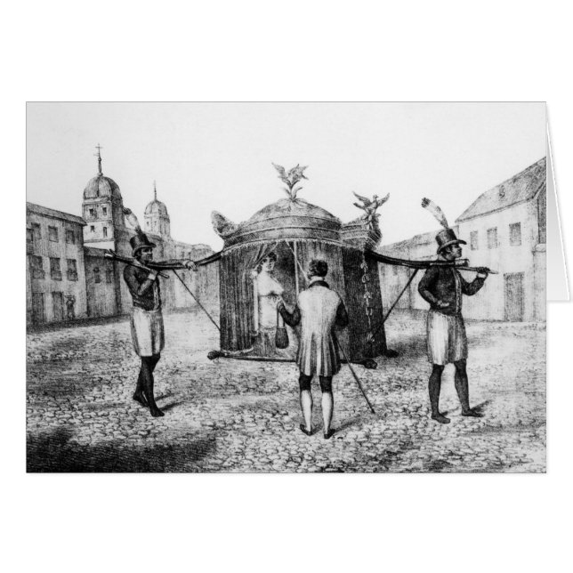 A Brazilian Sedan Chair and a Person Begging (Front Horizontal)