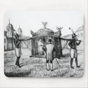A Brazilian Sedan Chair and a Person Begging Mouse Pad