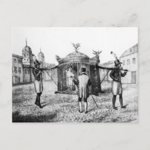 A Brazilian Sedan Chair and a Person Begging Postcard