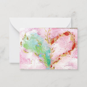 "a breath"  heart valentine note card