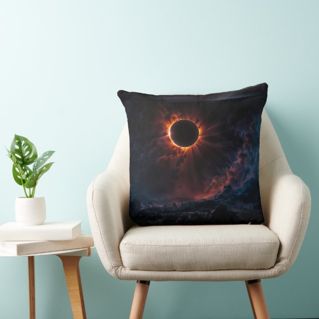 A Breathtaking Solar Eclipse AI Art by Xzendor7 Cushion (Chair)