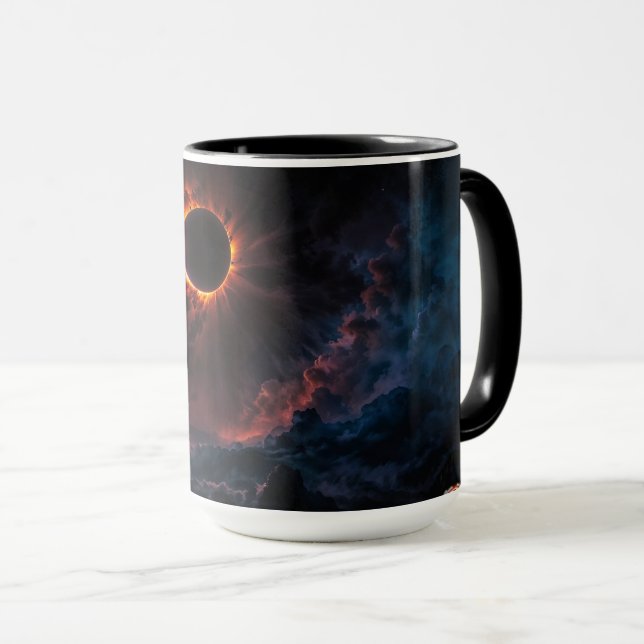 A Breathtaking Solar Eclipse AI Art by Xzendor7 Mug (Front Right)