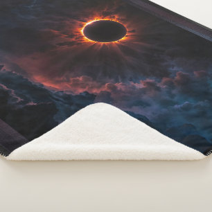 A Breathtaking Solar Eclipse AI Art by Xzendor7 Sherpa Blanket