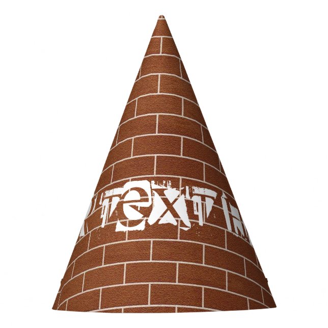 A Brick Wall - Add Your Special Text  /  Message Party Hat (Front)