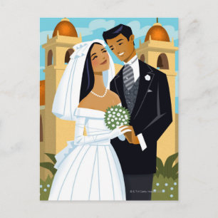 A Bride and Groom Postcard