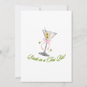 A Bride in a Tini Bit Martini Bachelorette Holiday Card