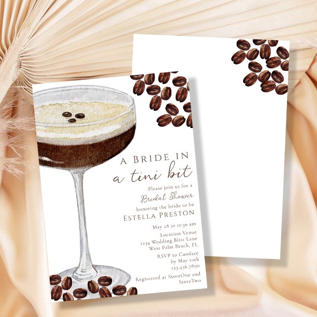 A Bride in a Tini Bit Martini Bridal Shower Invitation (Creator Uploaded)