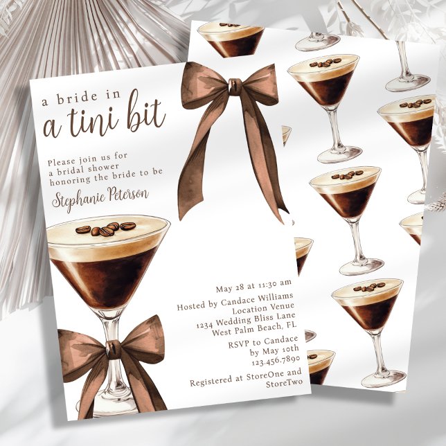 A Bride in a Tini Bit Martini Bridal Shower Invitation (Creator Uploaded)