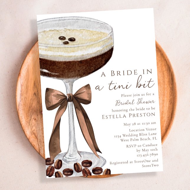 A Bride in a Tini Bit Martini Bridal Shower Invitation (Creator Uploaded)