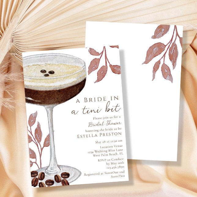 A Bride in a Tini Bit Martini Bridal Shower Invitation (Creator Uploaded)