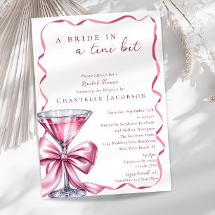 A Bride In A Tini Bit Pink Martini Bridal Shower Invitation