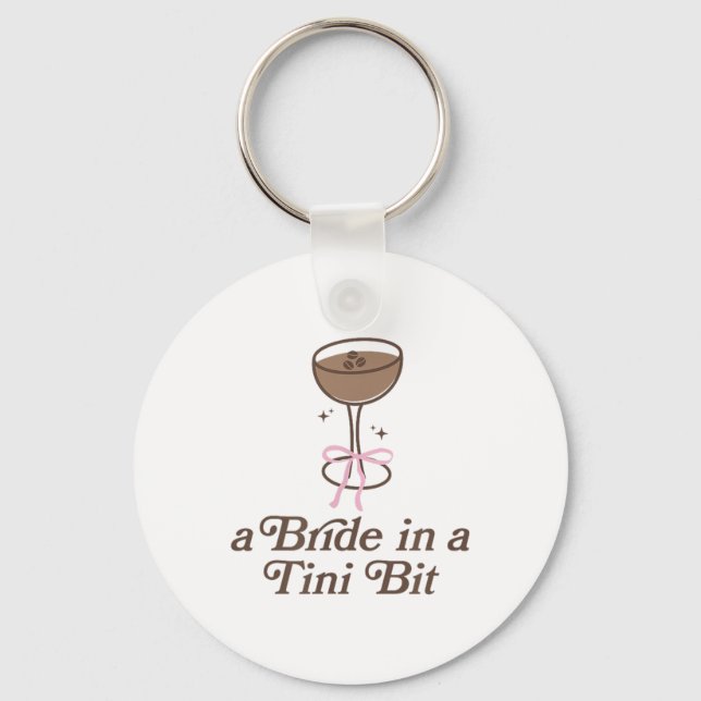 A Bride In A Tini Bit Tail Bow Coquette Bacheloret Key Ring (Front)