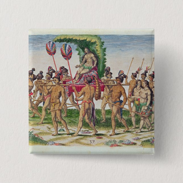 A Bride is Carried 15 Cm Square Badge (Front)