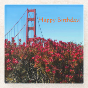 A BRIDGE BIRTHDAY! GLASS COASTER