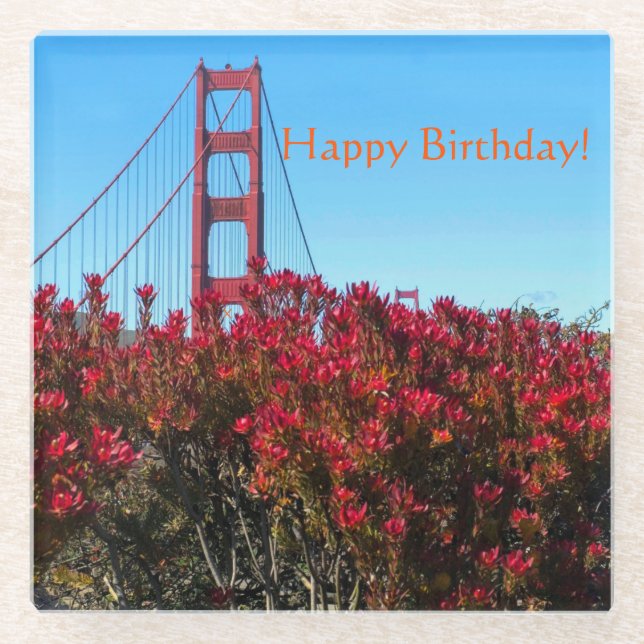 A BRIDGE BIRTHDAY! GLASS COASTER (Front)