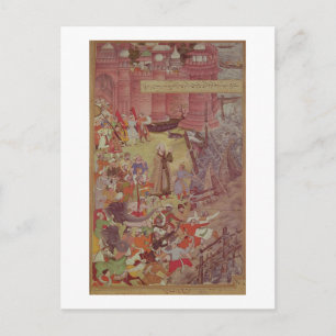 A Bridge of boats broken by Akbar (r.1556-1605) on Postcard