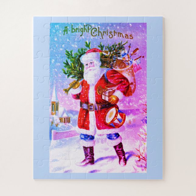 A bright Christmas with Santa Jigsaw Puzzle (Vertical)