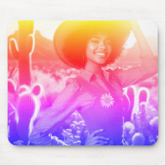 A Bright Colourful Cowgirl In Her Western Style Ou Mouse Pad