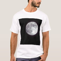 A bright full moon in a black night sky.