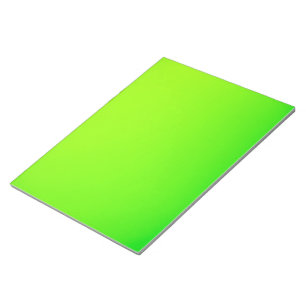 A bright green rectangular sheet is displayed  notepad