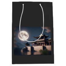 A bright moon corresponds to the majestic pavilion