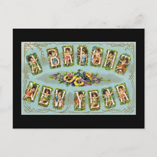 A Bright New Year Holiday Postcard (Front)
