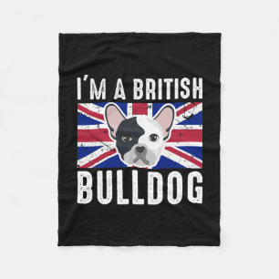 A British Bulldog England Union Jack Fleece Blanket