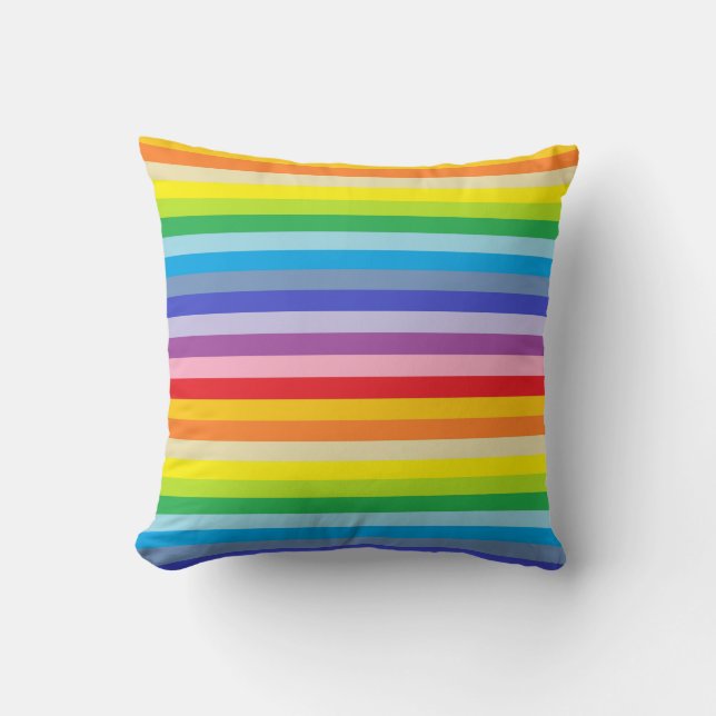A Broader Spectrum Rainbow Stripes Cushion (Front)