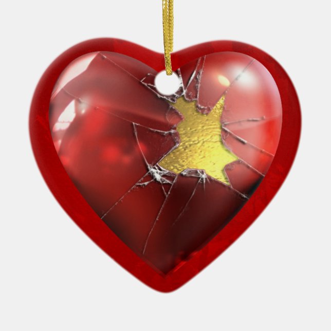 A Broken Heart Ceramic Tree Decoration (Front)