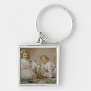 A Brother and Sister Playing, 1915 Key Ring