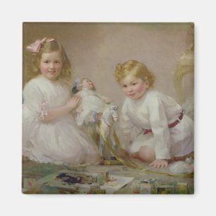 A Brother and Sister Playing, 1915 Magnet
