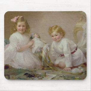 A Brother and Sister Playing, 1915 Mouse Pad