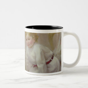 A Brother and Sister Playing, 1915 Two-Tone Coffee Mug