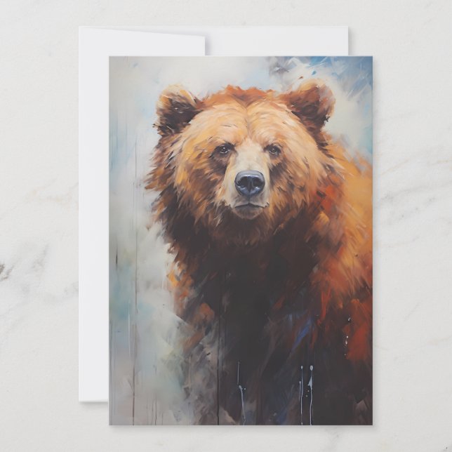 A Brown Bear in the Wild Portrait Holiday Card (Front)