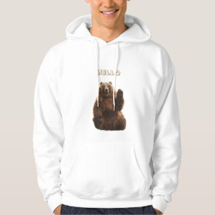 A brown bear says hello hoodie