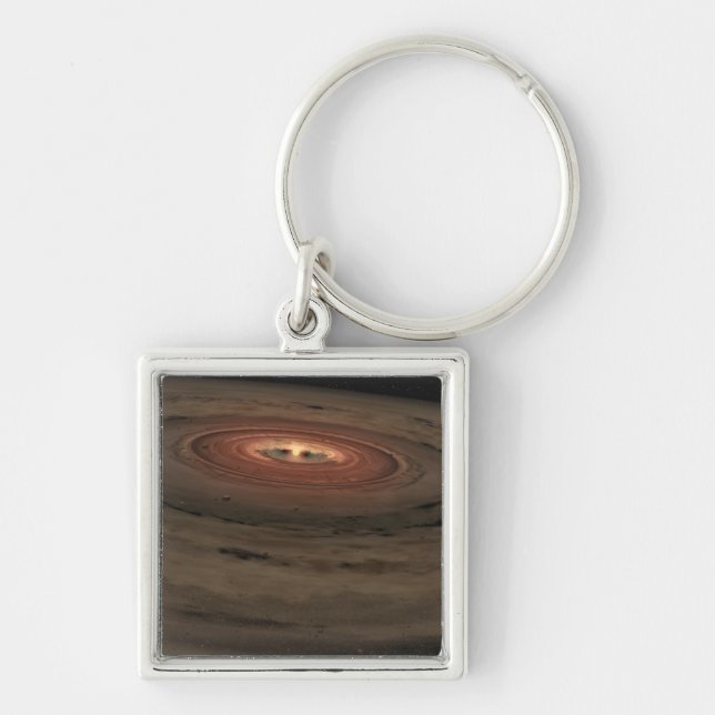 A brown dwarf surrounded by a swirling disc key ring (Front)