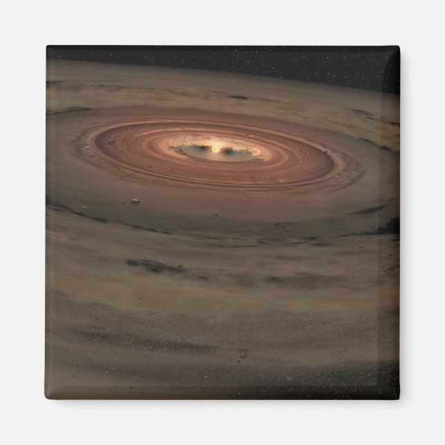 A brown dwarf surrounded by a swirling disc magnet (Front)