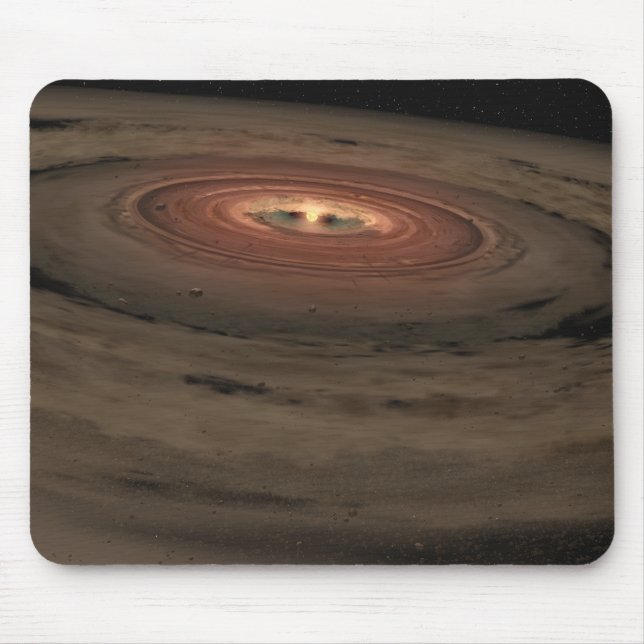 A brown dwarf surrounded by a swirling disc mouse pad (Front)