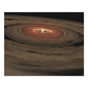 A brown dwarf surrounded by a swirling disc photo print