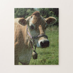A Brown Jersey Cow In Summer Meadow jigsaw Puzzle