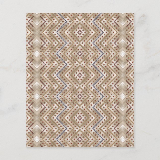 A brown rug displaying a symmetrical design featur flyer (Front)