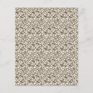 A brown rug with a geometric motif is partially co flyer
