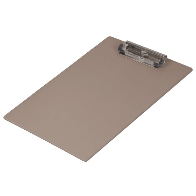 a brown wall with a clock on it clipboard (Angled)