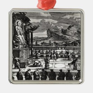 A Buddhist Ceremony from, 'Indiae Orientalis' Metal Ornament