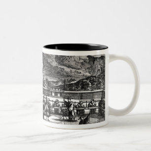 A Buddhist Ceremony from, 'Indiae Orientalis' Two-Tone Coffee Mug